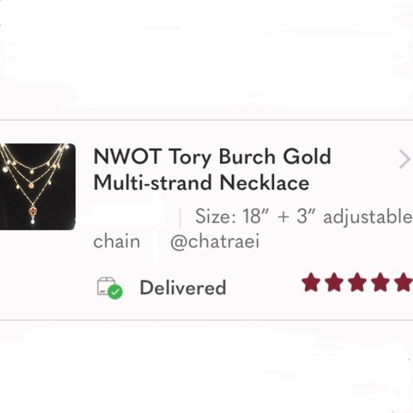 NWOT Tory Burch Gold Multi-strand Necklace - Picture 5 of 5